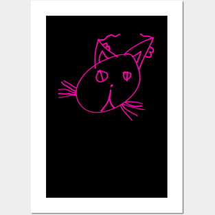 Izzo Cat Pink Posters and Art